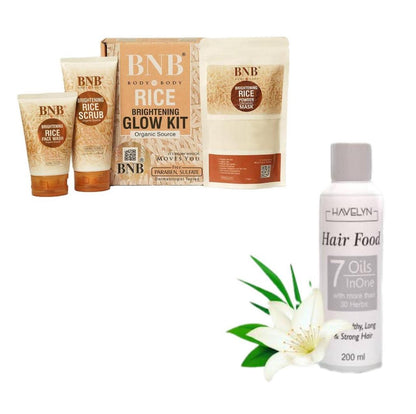 BNB Glow Kit Ultimate 4 in 1 Skincare & Haircare Bundle