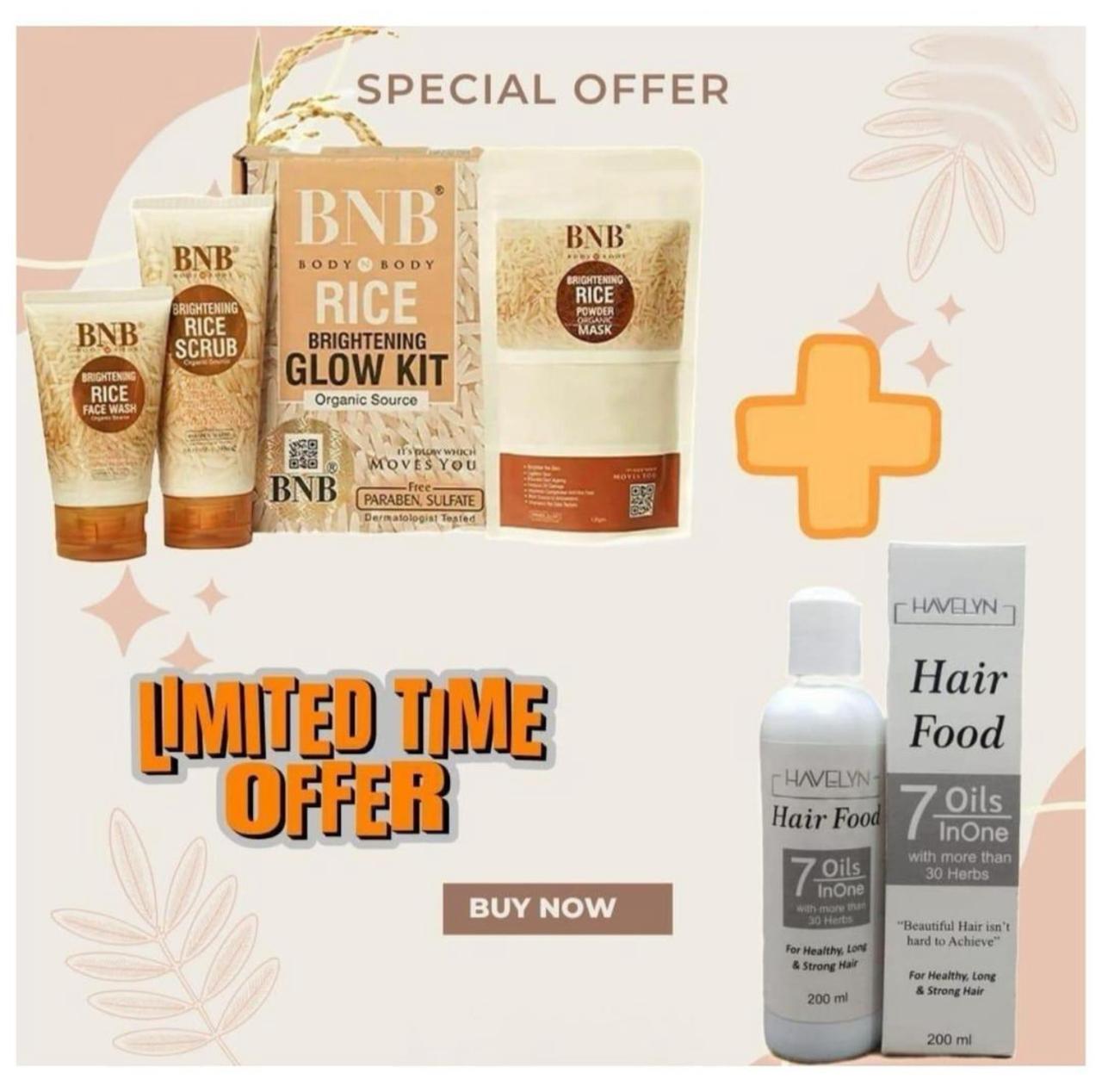 BNB Glow Kit Ultimate 4 in 1 Skincare & Haircare Bundle