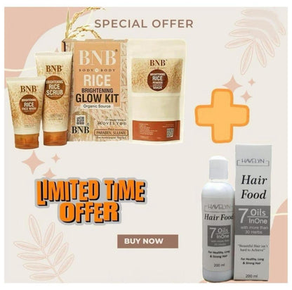 BNB Glow Kit Ultimate 4 in 1 Skincare & Haircare Bundle