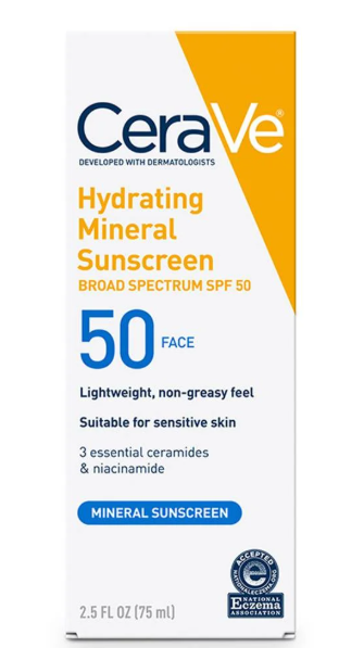 Cerave Hydrating Mineral Sunscreen Spf 50 -75 Ml – Cerave Hydrating Sunblock