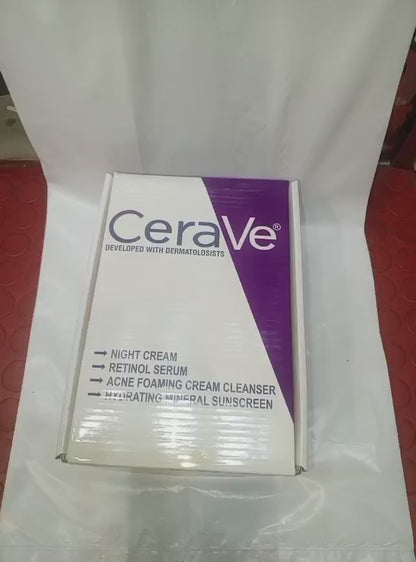 Cerave 4 In 1 Skincare Kit Night Cream, Sunblock, Cleanser & Serum For Radiant Skin